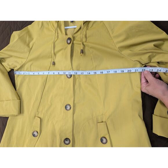 Long sleeve chartreuse hooded all weather fisherman style coat For Cynthia XL - Picture 8 of 11